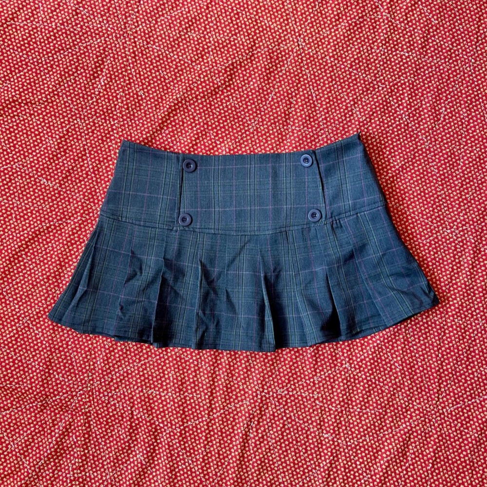 Rampage Vintage 2000s low rise Plaid Pleated Mini Skirt Size 13 Schoolgirl Twee